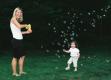 Aunt Elissa blows bubbles